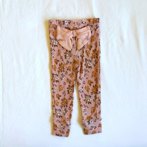 nicole miller new york ribbed boho floral leggings 12 months baby girl - Picture 4 of 5